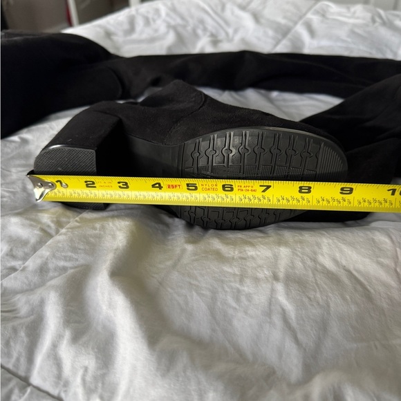 Black Over-the-Knee Heeled Boots with Lace-Up – Size 7 - Picture 5 of 12